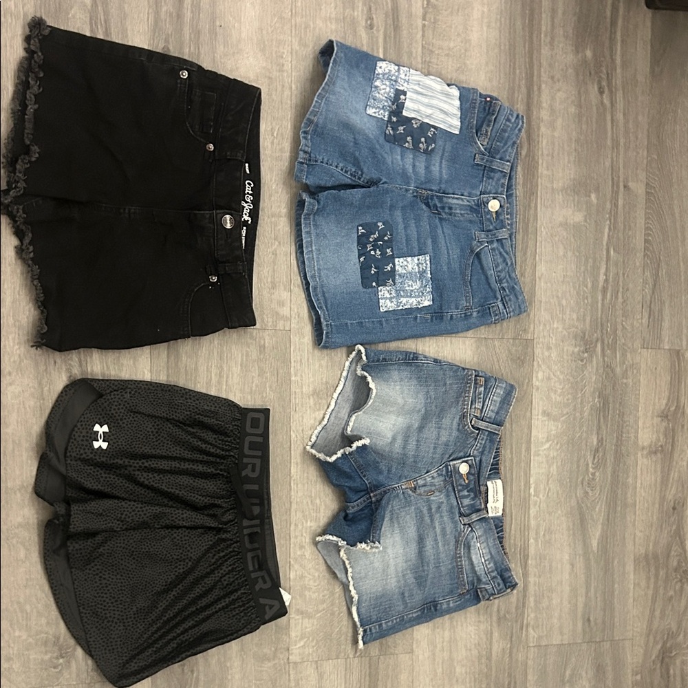 Kids Denim and Black Shorts Set